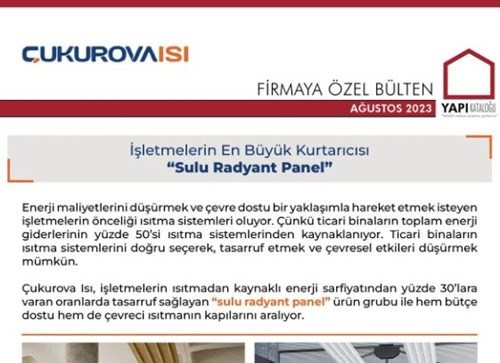 Firmaya Özel Bülten | Çukurova Isı