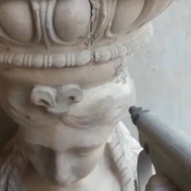 Marble Sculpture Cleaning with IBIX Micro Sandblasting
