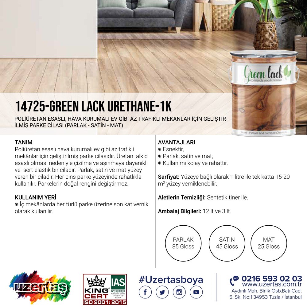 Green Lack Urethane-1K Parke Cilası - 0