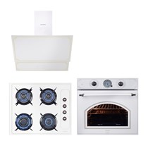 Rustik Beyaz Cam Ankastre Set