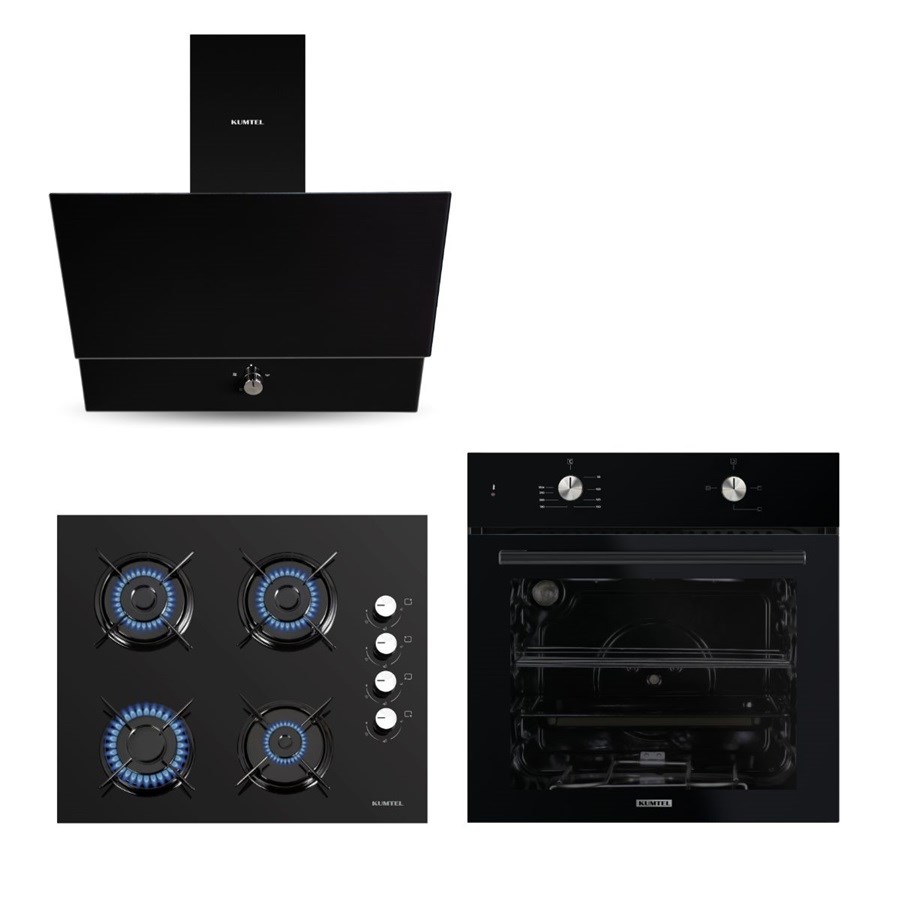 Home Siyah Cam Ankastre Set