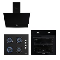 Home Siyah Cam Ankastre Set