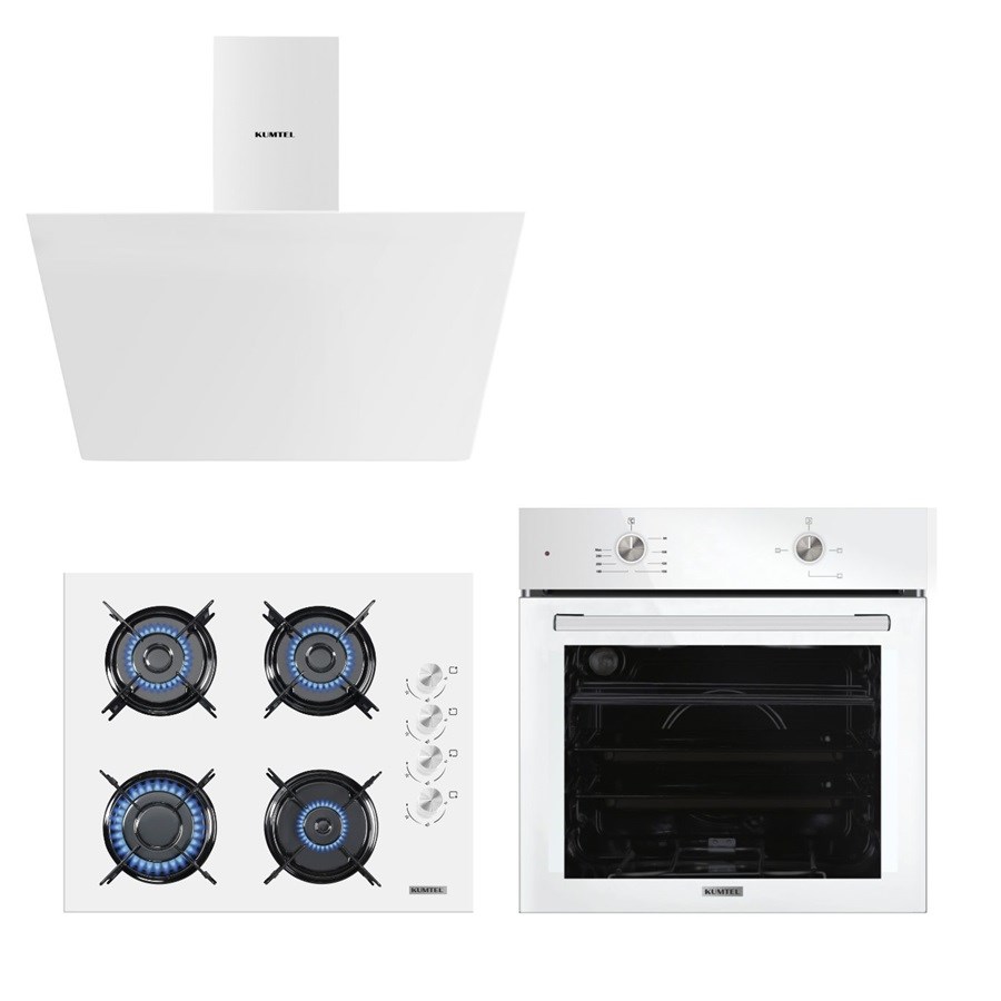 Home Basic Beyaz Cam Ankastre Set