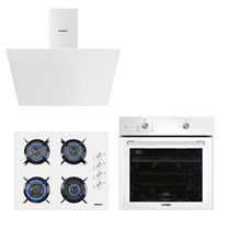 Home Basic Beyaz Cam Ankastre Set